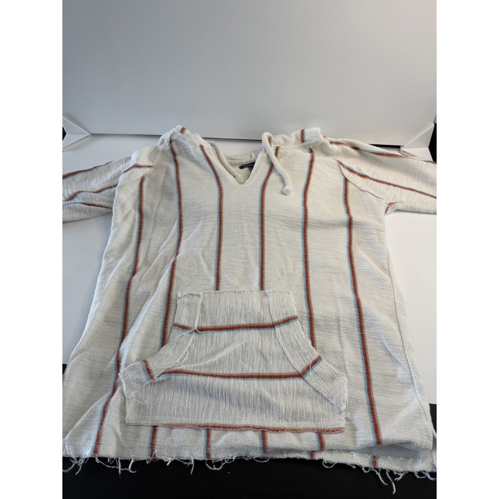 Ocean Drive Women's Hoodie Shirt Long Sleeve Size Small Stripes